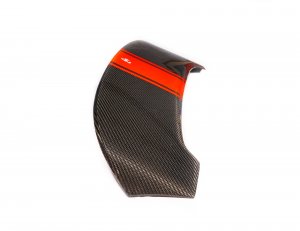 FIAT 500 Roof Spoiler - Carbon Fiber - Red Racing Stripe w/ White Scorpion